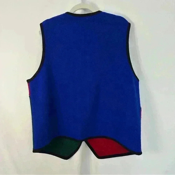 Modern Women Ugly Christmas Sweater Vest 100% Boiled Wool Grannycore Sz 18/20 - Picture 11 of 11